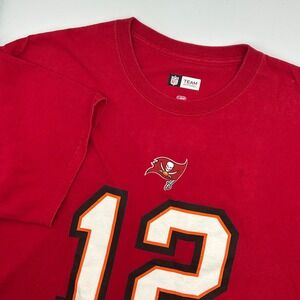 Tampa Bay Buccaneers Tom Brady 12 NFL Team Apparel Red T Shirt Mens Large